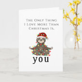 クリスマスのご挨拶　幸せなあなたに　のんびり屋さんのカード カード (黄色い花)