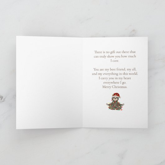 クリスマスのご挨拶 幸せなスローガンカード カード (内部)