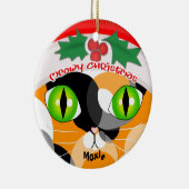 クリスマスのさらさの猫好きのオーナメント セラミックオーナメント (右)