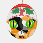 クリスマスのさらさの猫好きのオーナメント セラミックオーナメント (左)