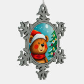 クリスマスのそばのサンタハットに可愛い飾熊|過去記事 スノーフレークピューターオーナメント (左)