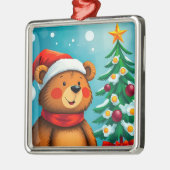 クリスマスのそばのサンタハットに可愛い飾熊|過去記事 メタルオーナメント (左)