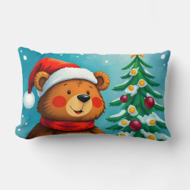 クリスマスのそばのサンタハットに可愛い飾熊|過去記事 ランバークッション