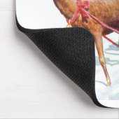 クリスマスのそりを持つ女の子 マウスパッド (コーナー)