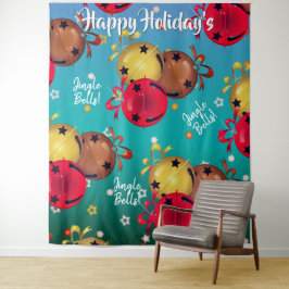クリスマスのそりベル 背景 タペストリー