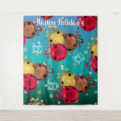 クリスマスのそりベル 背景 タペストリー (正面)