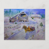 クリスマスのそり乗り葉書 シーズンポストカード (正面)