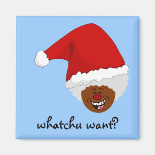 クリスマスのためにほしいと思うものが黒いサンタに言って下さい マグネット