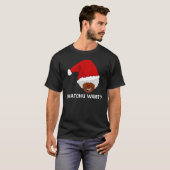クリスマスのためにほしいと思うものが黒いサンタに言って下さい Tシャツ (正面フル)