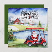 クリスマスのためにゴルフのサンタクロース シーズンカード (正面/裏面)