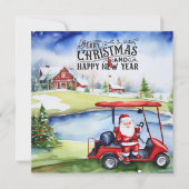 クリスマスのためにゴルフのサンタクロース シーズンカード (正面)