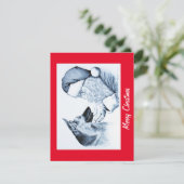 クリスマスのためにドイツの羊飼いとサンタクロース サンキューカード (スタンド正面)