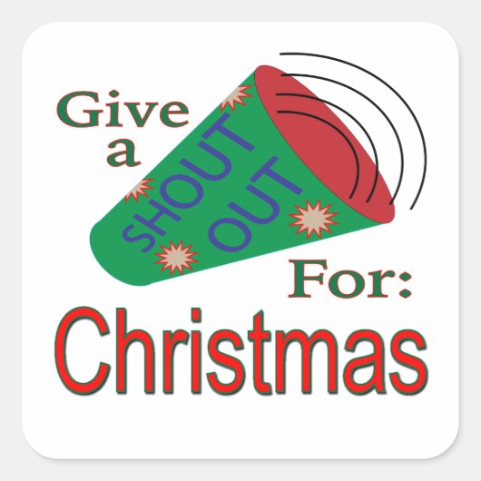 クリスマスのために大声で叫ぶ スクエアシール (正面)