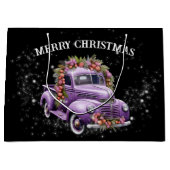 クリスマスのために懐かしい紫色のトラックホーム ラージペーパーバッグ (正面)