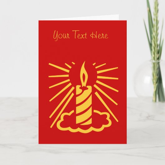 クリスマスのために燃える同時代の金ゴールドキャンドル シーズンカード (正面)