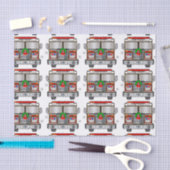 クリスマスのために飾られる消防車 薄葉紙 (クラフト)