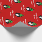 クリスマスのためのおもしろいなペンギンの漫画の包装紙 ラッピングペーパー (角)