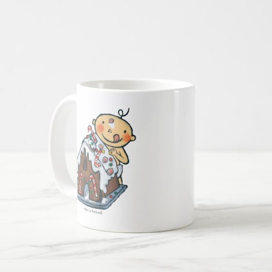 クリスマスのためのお菓子の家を飾ること コーヒーマグカップ (正面左)