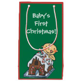 クリスマスのためのお菓子の家を飾ること スモールペーパーバッグ (正面)