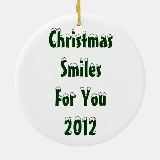 クリスマスのためのろばのスマイル セラミックオーナメント (裏面)