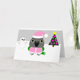 クリスマスのためのサンタとしてオウムパロットのセネガルのオウム シーズンカード