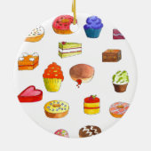 クリスマスのためのドーナツそしてケーキ セラミックオーナメント (裏面)