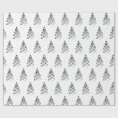 クリスマスのためのミニマルなスタイルの白い包装紙 ラッピングペーパー (フラット)