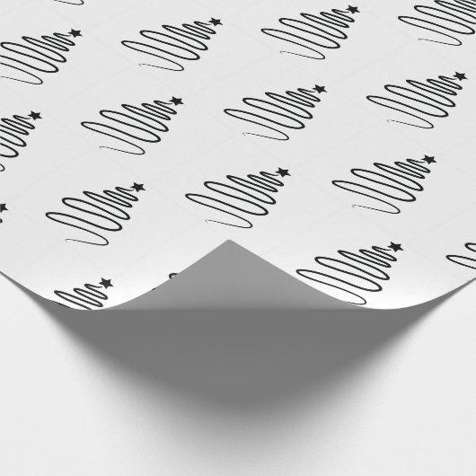 クリスマスのためのミニマルなスタイルの白い包装紙 ラッピングペーパー (角)