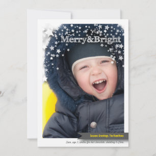 クリスマスのためのメリーで及び明るい休日の写真カード シーズンカード