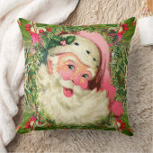 クリスマスのためのヴィンテージピンクのサンタ クッション (ブランケット)