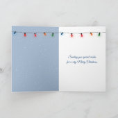 クリスマスのための冬の白いバニー シーズンカード (内部)