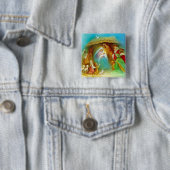 クリスマスのための出生場面ギフト 缶バッジ (インサイチュ)