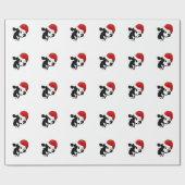 クリスマスのための包装紙のサンタ牛 ラッピングペーパー (フラット)