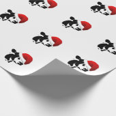 クリスマスのための包装紙のサンタ牛 ラッピングペーパー (角)