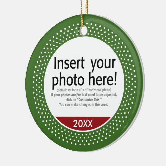 クリスマスのための基本的な写真フレーム セラミックオーナメント (左)