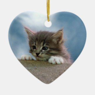 クリスマスのための子ネコ セラミックオーナメント
