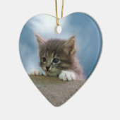 クリスマスのための子ネコ セラミックオーナメント (左)