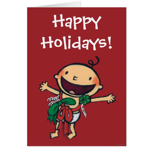 クリスマスのための弓で包まれたなベビー (正面)