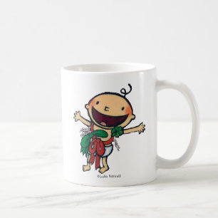 クリスマスのための弓で包まれたなベビー コーヒーマグカップ