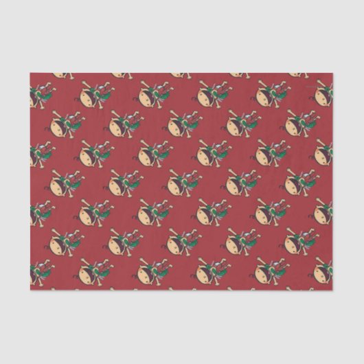 クリスマスのための弓で包まれたなベビー 薄葉紙 (正面)