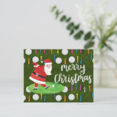 クリスマスのための彼らとサンタクロース付きゴルフボール シーズンポストカード (スタンド正面)