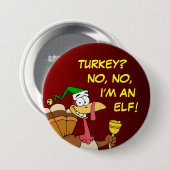 クリスマスのための感謝祭のトルコのおもしろいな変装 缶バッジ (正面&裏面)