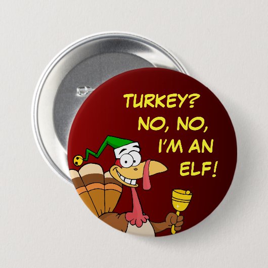 クリスマスのための感謝祭のトルコのおもしろいな変装 缶バッジ (正面&裏面)