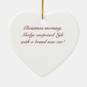 クリスマスのための新しい車! おもしろいで古い写真の20年代後期 セラミックオーナメント (裏面)