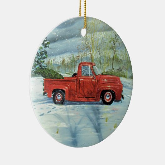 クリスマスのための木を取ること セラミックオーナメント (右)