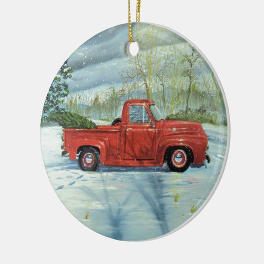 クリスマスのための木を取ること セラミックオーナメント (左)