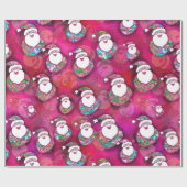 クリスマスのための美しいピンクの紙吹雪サンタス ラッピングペーパー (フラット)