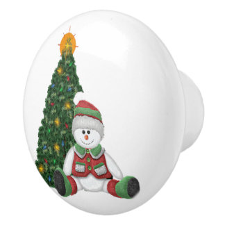 クリスマスのための雪だるま セラミックノブ