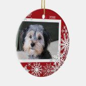 クリスマスのための雪片の写真フレーム セラミックオーナメント (右)