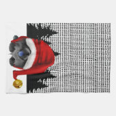 クリスマスのためのGNOME 黒のCHOW - キッチンタオル (横)